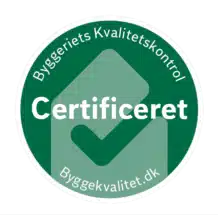 Certificeret af Byggeriets Kvalitetskontrol