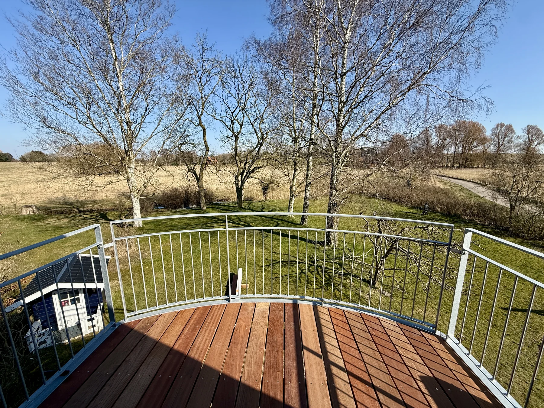 The completed balcony overlooking the landscape near Roskilde